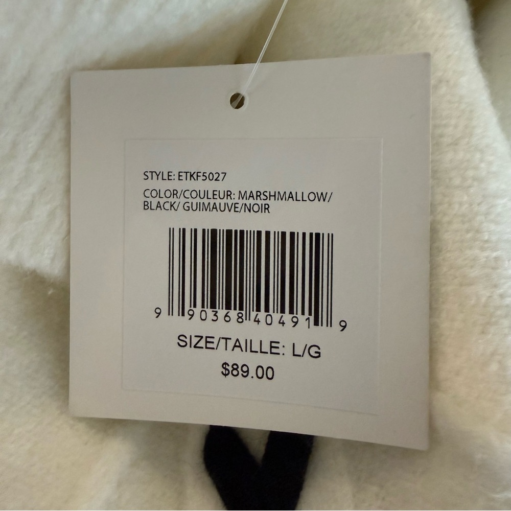 ELLEN TRACY New Puff Short Sleeve White Black Heart Crop Knit Sweater Sz Large - Picture 11 of 11